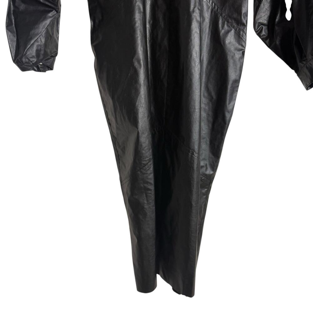 Isabel Marant Drea Black Faux Leather Long Sleeve Midi Dress Size 4 - Picture 8 of 16